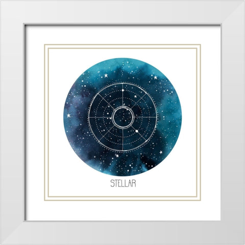 Celestial Orb IV White Modern Wood Framed Art Print with Double Matting by Popp, Grace