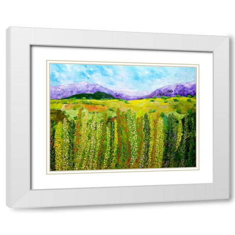 Flower Hedge White Modern Wood Framed Art Print with Double Matting by Friedlander, Allen