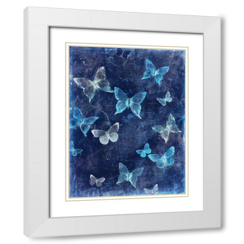 Indigo Flight I White Modern Wood Framed Art Print with Double Matting by OToole, Tim