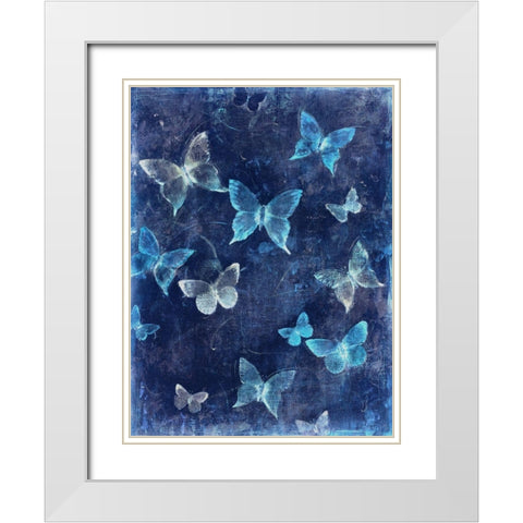 Indigo Flight I White Modern Wood Framed Art Print with Double Matting by OToole, Tim