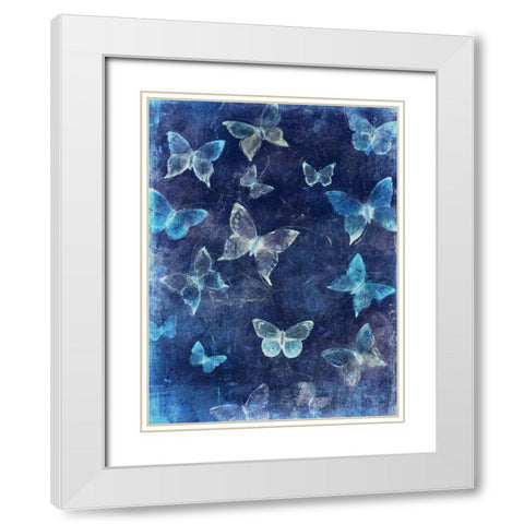 Indigo Flight II White Modern Wood Framed Art Print with Double Matting by OToole, Tim