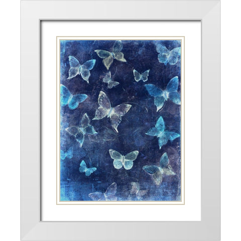 Indigo Flight II White Modern Wood Framed Art Print with Double Matting by OToole, Tim