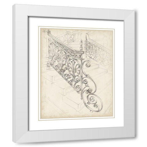 Iron Railing Design I White Modern Wood Framed Art Print with Double Matting by Harper, Ethan