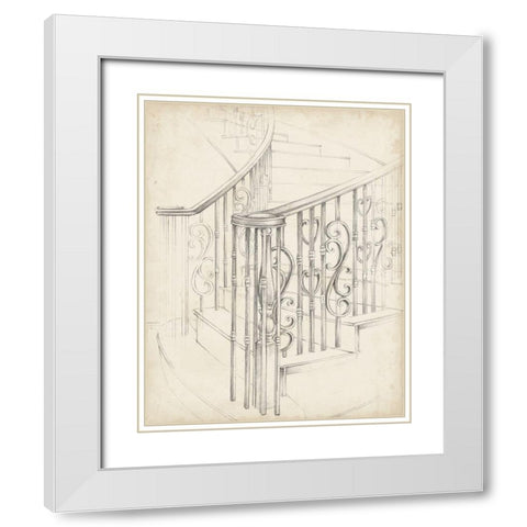 Iron Railing Design II White Modern Wood Framed Art Print with Double Matting by Harper, Ethan
