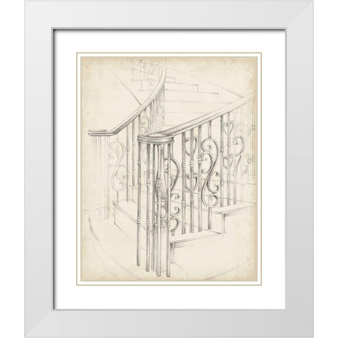 Iron Railing Design II White Modern Wood Framed Art Print with Double Matting by Harper, Ethan