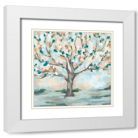 Delicate Arbor II White Modern Wood Framed Art Print with Double Matting by Vess, June Erica