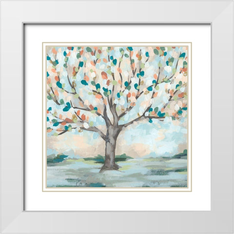 Delicate Arbor II White Modern Wood Framed Art Print with Double Matting by Vess, June Erica