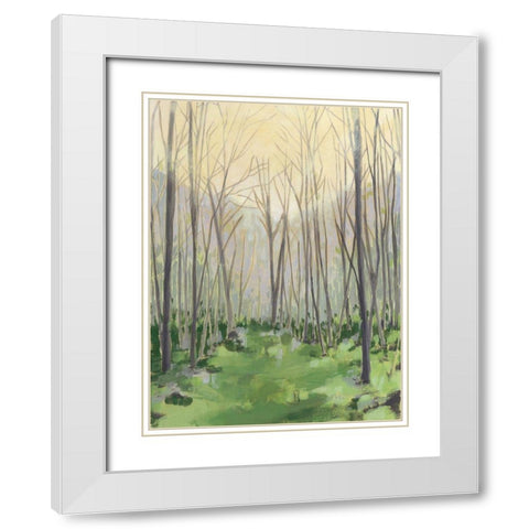 Custom Delicate Forest II White Modern Wood Framed Art Print with Double Matting by Meagher, Megan