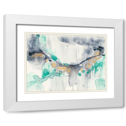 Viridian Canyon II White Modern Wood Framed Art Print with Double Matting by Goldberger, Jennifer