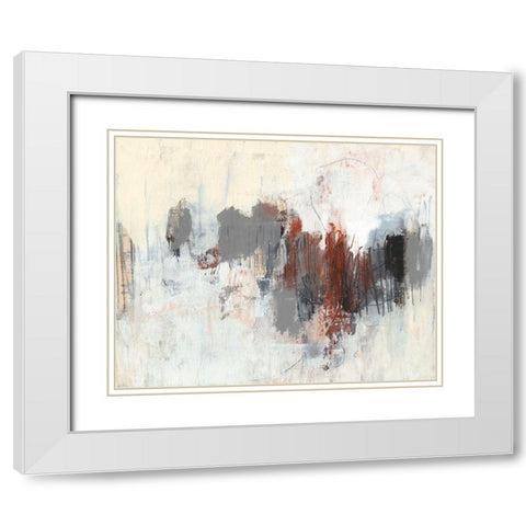 Neutrals and Rust I White Modern Wood Framed Art Print with Double Matting by Goldberger, Jennifer
