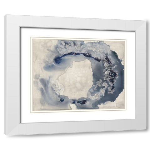 Celestial Paynes I White Modern Wood Framed Art Print with Double Matting by Goldberger, Jennifer