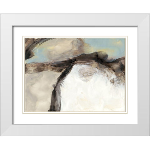 Ribbon Sands II White Modern Wood Framed Art Print with Double Matting by Goldberger, Jennifer