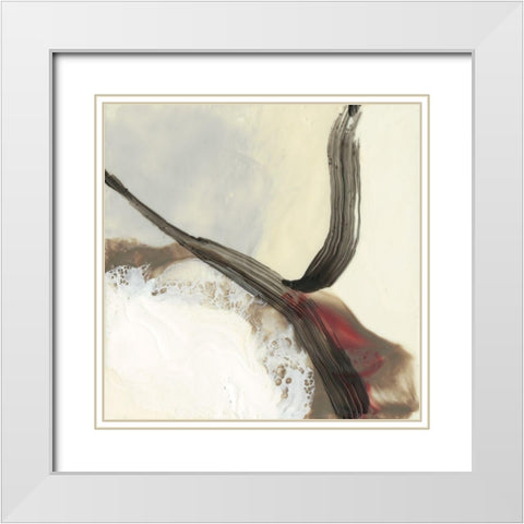 Wax Ribbon II White Modern Wood Framed Art Print with Double Matting by Goldberger, Jennifer