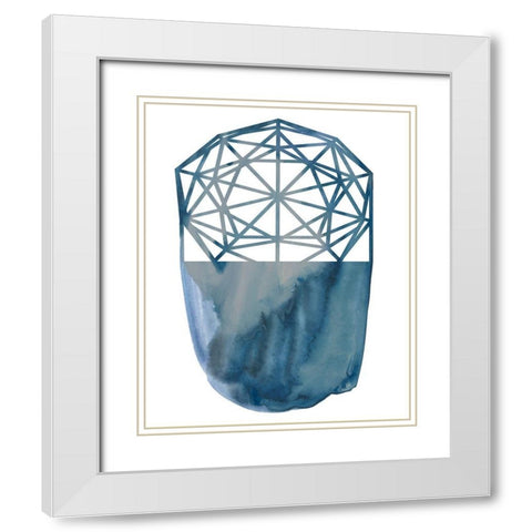 Cobalt Chrysalis II White Modern Wood Framed Art Print with Double Matting by Zarris, Chariklia