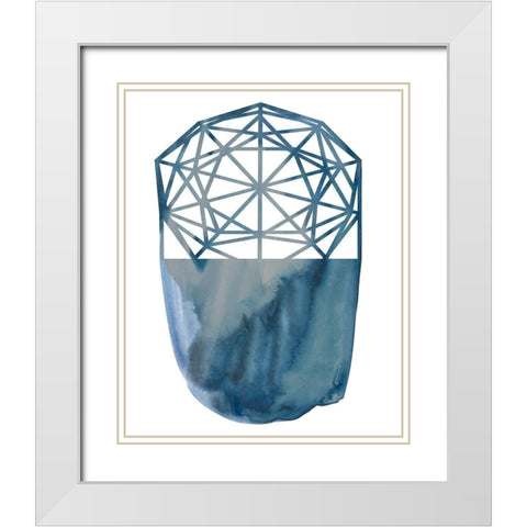 Cobalt Chrysalis II White Modern Wood Framed Art Print with Double Matting by Zarris, Chariklia