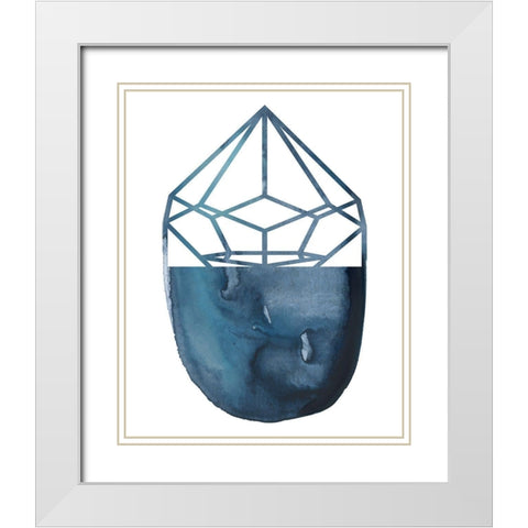 Cobalt Chrysalis III White Modern Wood Framed Art Print with Double Matting by Zarris, Chariklia