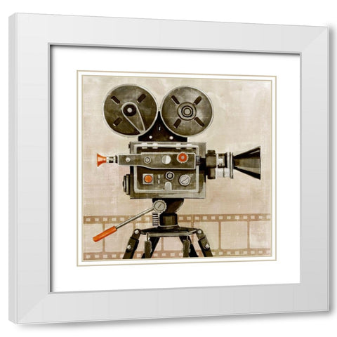 Vintage Reel I White Modern Wood Framed Art Print with Double Matting by Popp, Grace