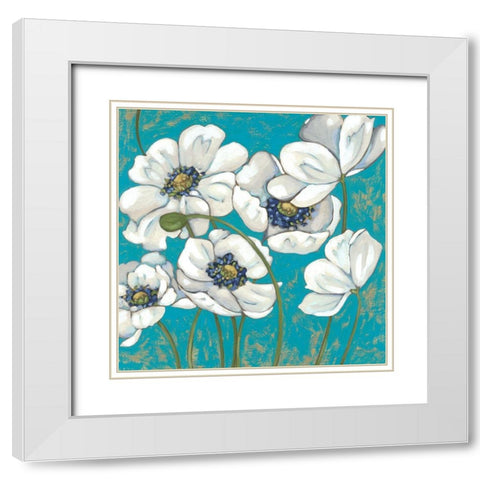 Lakeside Poppies I White Modern Wood Framed Art Print with Double Matting by Zarris, Chariklia