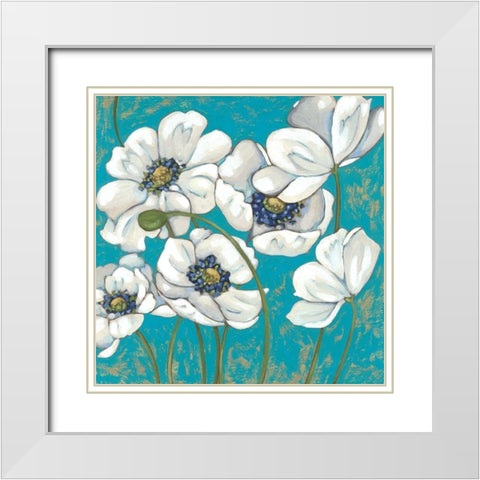 Lakeside Poppies I White Modern Wood Framed Art Print with Double Matting by Zarris, Chariklia
