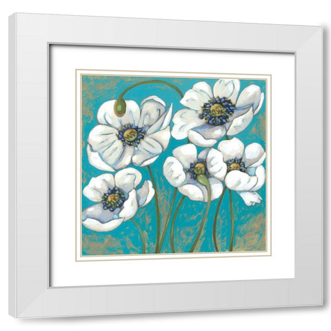 Lakeside Poppies II White Modern Wood Framed Art Print with Double Matting by Zarris, Chariklia