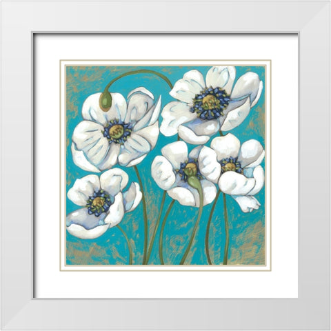 Lakeside Poppies II White Modern Wood Framed Art Print with Double Matting by Zarris, Chariklia