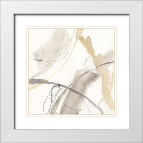 Neutral Momentum II White Modern Wood Framed Art Print with Double Matting by Goldberger, Jennifer
