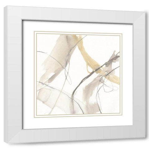 Neutral Momentum IV White Modern Wood Framed Art Print with Double Matting by Goldberger, Jennifer