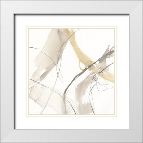 Neutral Momentum IV White Modern Wood Framed Art Print with Double Matting by Goldberger, Jennifer