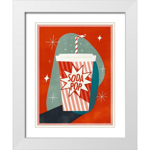Retro Refreshments II White Modern Wood Framed Art Print with Double Matting by Borges, Victoria