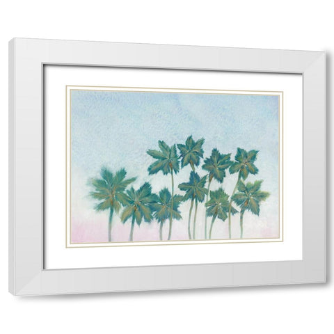 Palm Treeline I White Modern Wood Framed Art Print with Double Matting by OToole, Tim