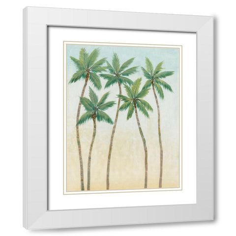 Palm Treeline III White Modern Wood Framed Art Print with Double Matting by OToole, Tim