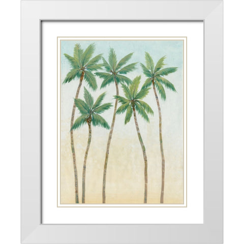 Palm Treeline III White Modern Wood Framed Art Print with Double Matting by OToole, Tim