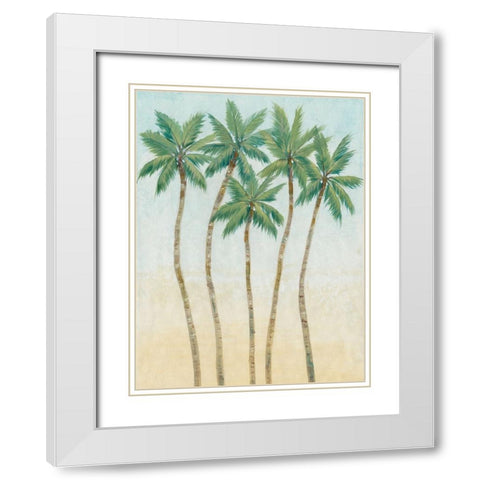 Palm Treeline IV White Modern Wood Framed Art Print with Double Matting by OToole, Tim