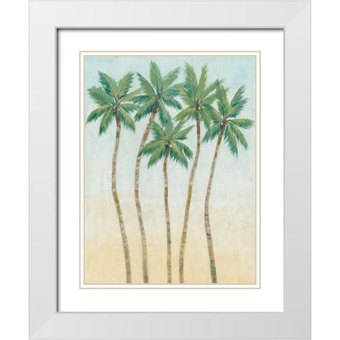 Palm Treeline IV White Modern Wood Framed Art Print with Double Matting by OToole, Tim