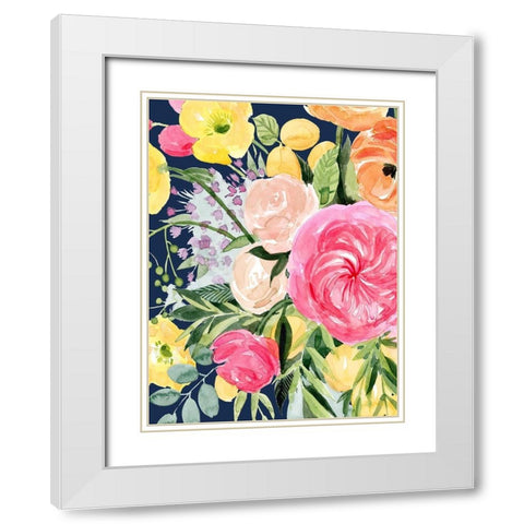 Blossomy Gathering III White Modern Wood Framed Art Print with Double Matting by Popp, Grace