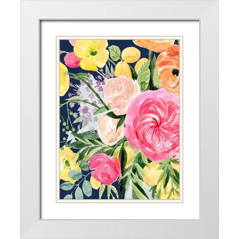 Blossomy Gathering III White Modern Wood Framed Art Print with Double Matting by Popp, Grace