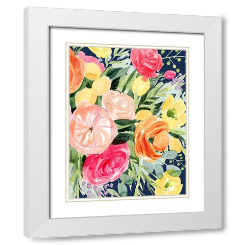 Blossomy Gathering IV White Modern Wood Framed Art Print with Double Matting by Popp, Grace