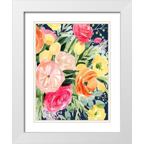 Blossomy Gathering IV White Modern Wood Framed Art Print with Double Matting by Popp, Grace