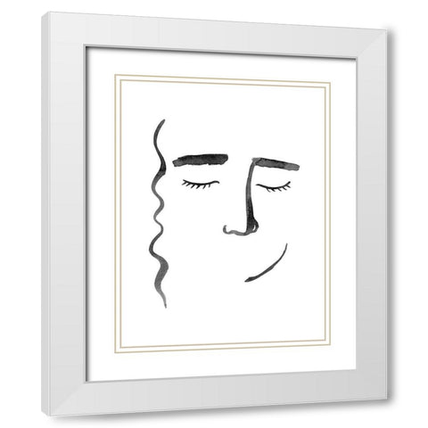Face in a Crowd II White Modern Wood Framed Art Print with Double Matting by Popp, Grace