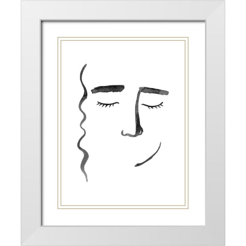 Face in a Crowd II White Modern Wood Framed Art Print with Double Matting by Popp, Grace