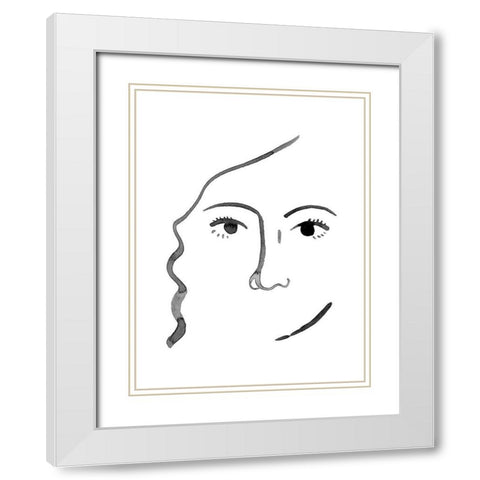 Face in a Crowd III White Modern Wood Framed Art Print with Double Matting by Popp, Grace