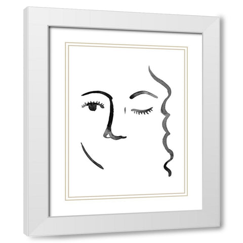 Face in a Crowd IV White Modern Wood Framed Art Print with Double Matting by Popp, Grace