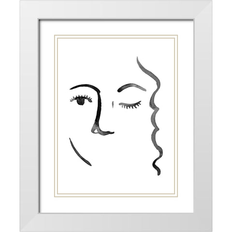 Face in a Crowd IV White Modern Wood Framed Art Print with Double Matting by Popp, Grace