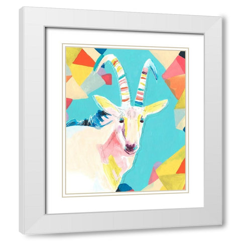 Safari Party I White Modern Wood Framed Art Print with Double Matting by Vess, June Erica