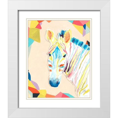 Safari Party II White Modern Wood Framed Art Print with Double Matting by Vess, June Erica