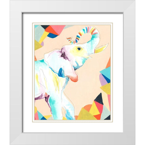 Safari Party III White Modern Wood Framed Art Print with Double Matting by Vess, June Erica