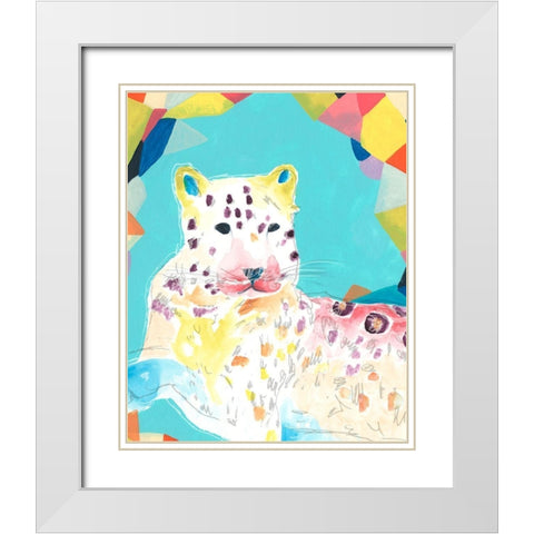 Safari Party IV White Modern Wood Framed Art Print with Double Matting by Vess, June Erica