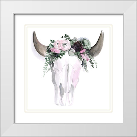 Bohemian Horns I White Modern Wood Framed Art Print with Double Matting by Parker, Jennifer Paxton