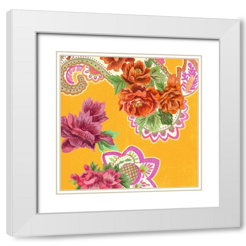 China Garden I White Modern Wood Framed Art Print with Double Matting by Wang, Melissa