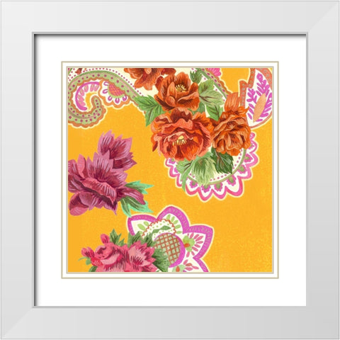 China Garden I White Modern Wood Framed Art Print with Double Matting by Wang, Melissa